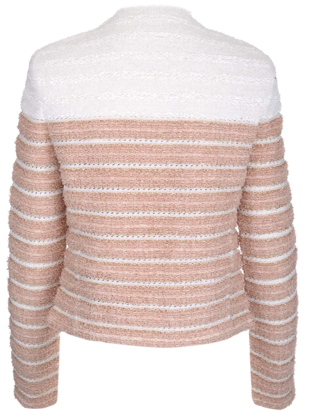 Balmain Button Embellished Stripe Tweed Jacket