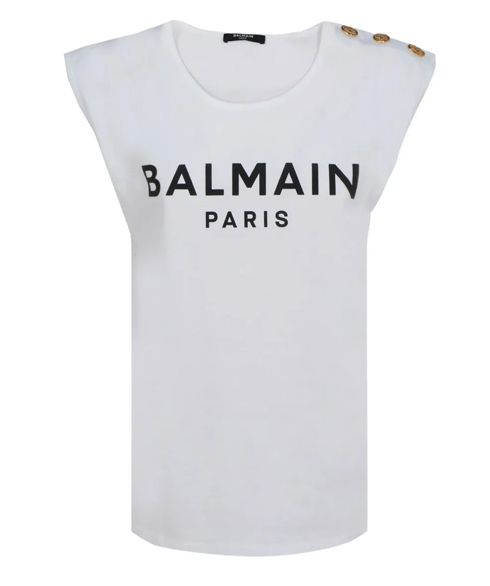 Balmain Button Embellished Tank Top