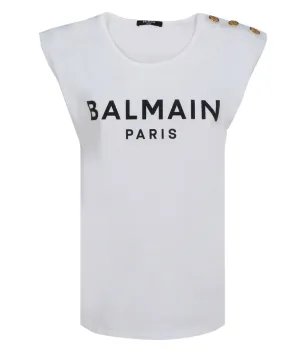 Balmain Button Embellished Tank Top