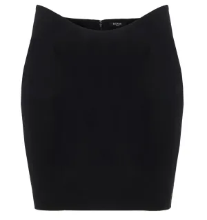Balmain Curved Waist Low-Rise Mini Skirt