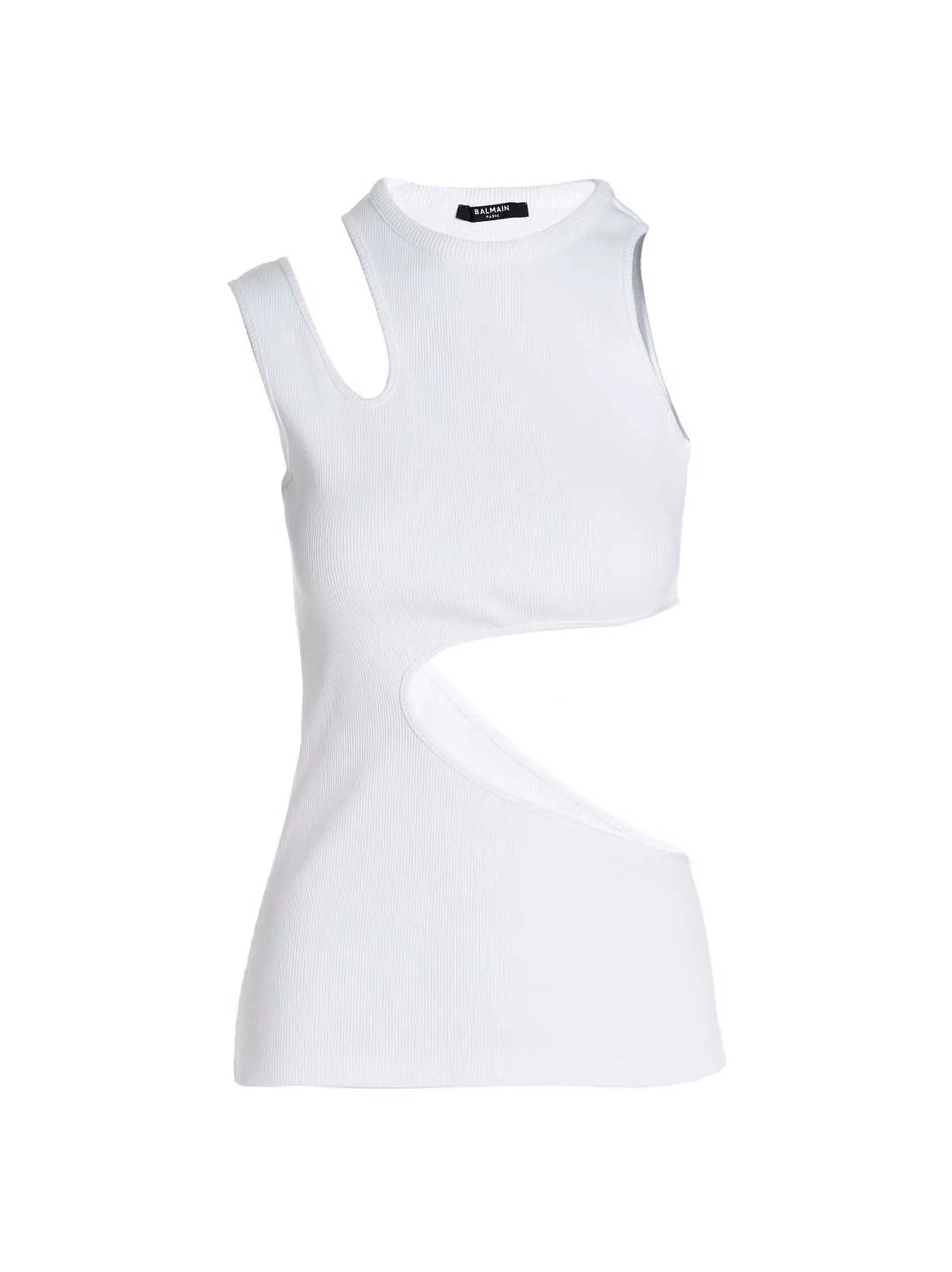 Balmain Cut-Out Detailed Jersey Tank Top
