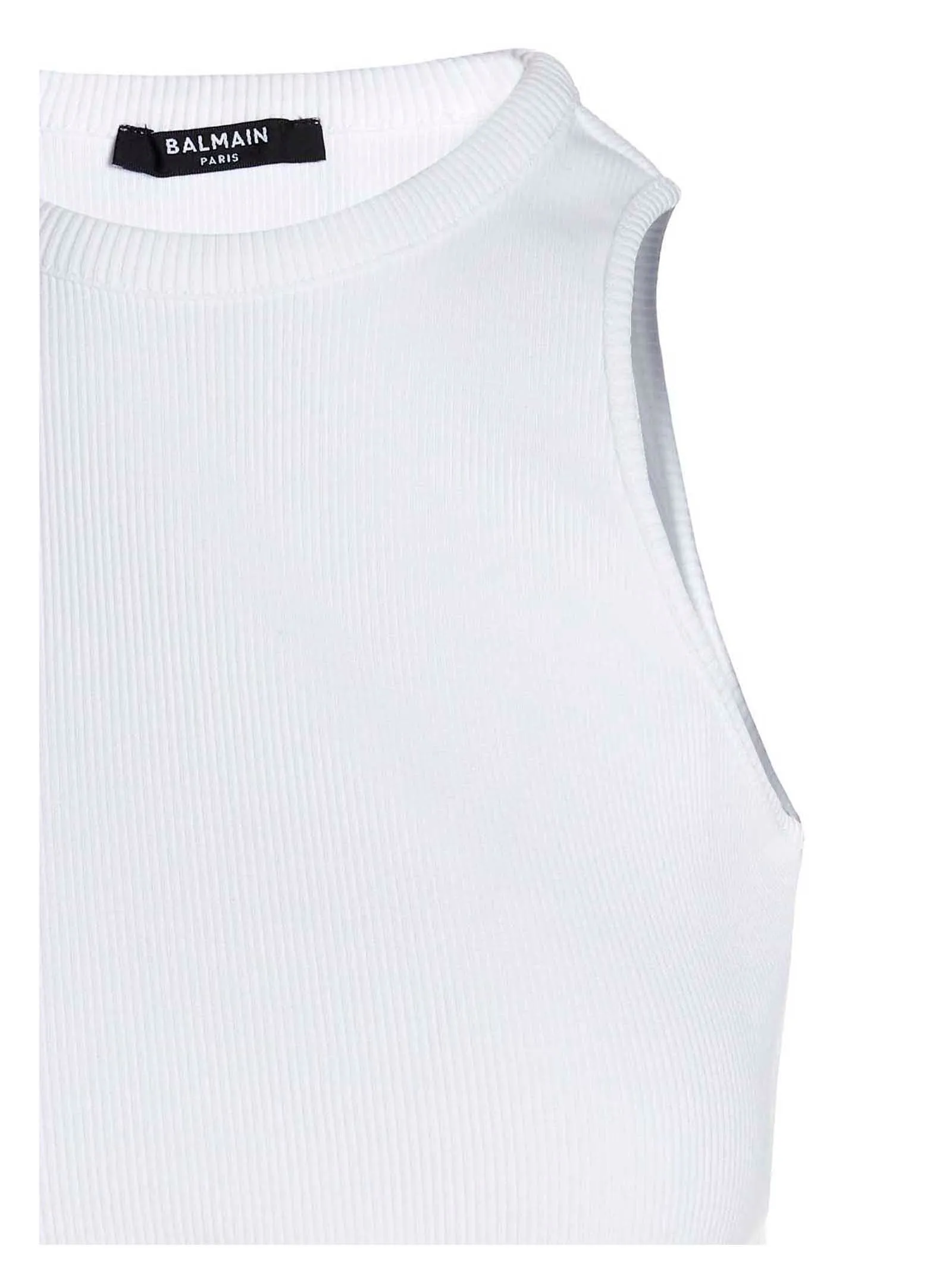 Balmain Cut-Out Detailed Jersey Tank Top
