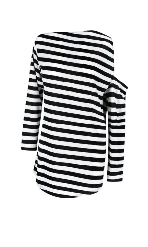 Balmain Cut Out Striped T-Shirt Dress