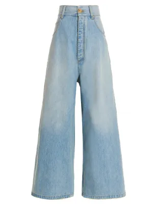 Balmain Flared Washed Denim Jeans