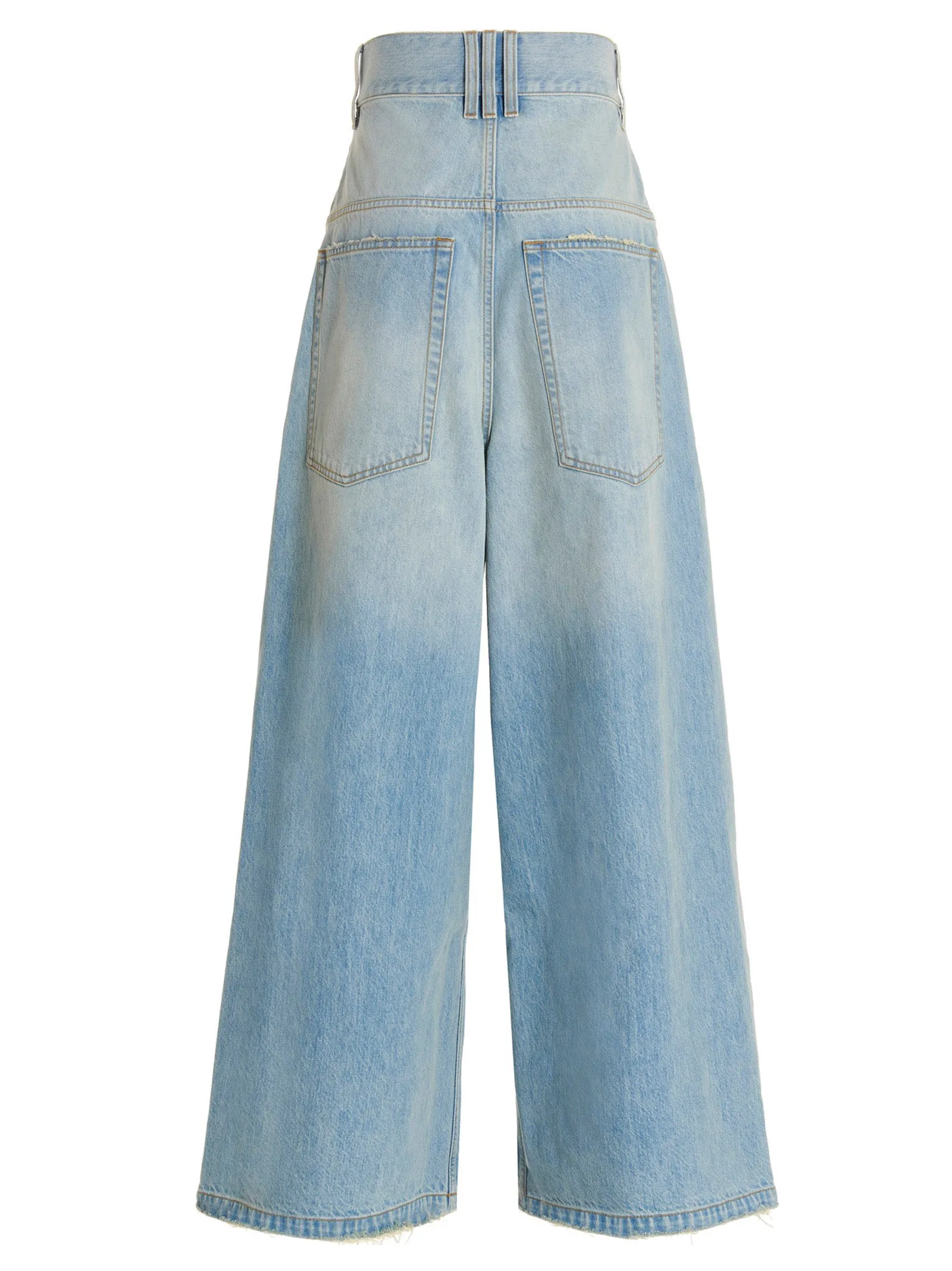 Balmain Flared Washed Denim Jeans