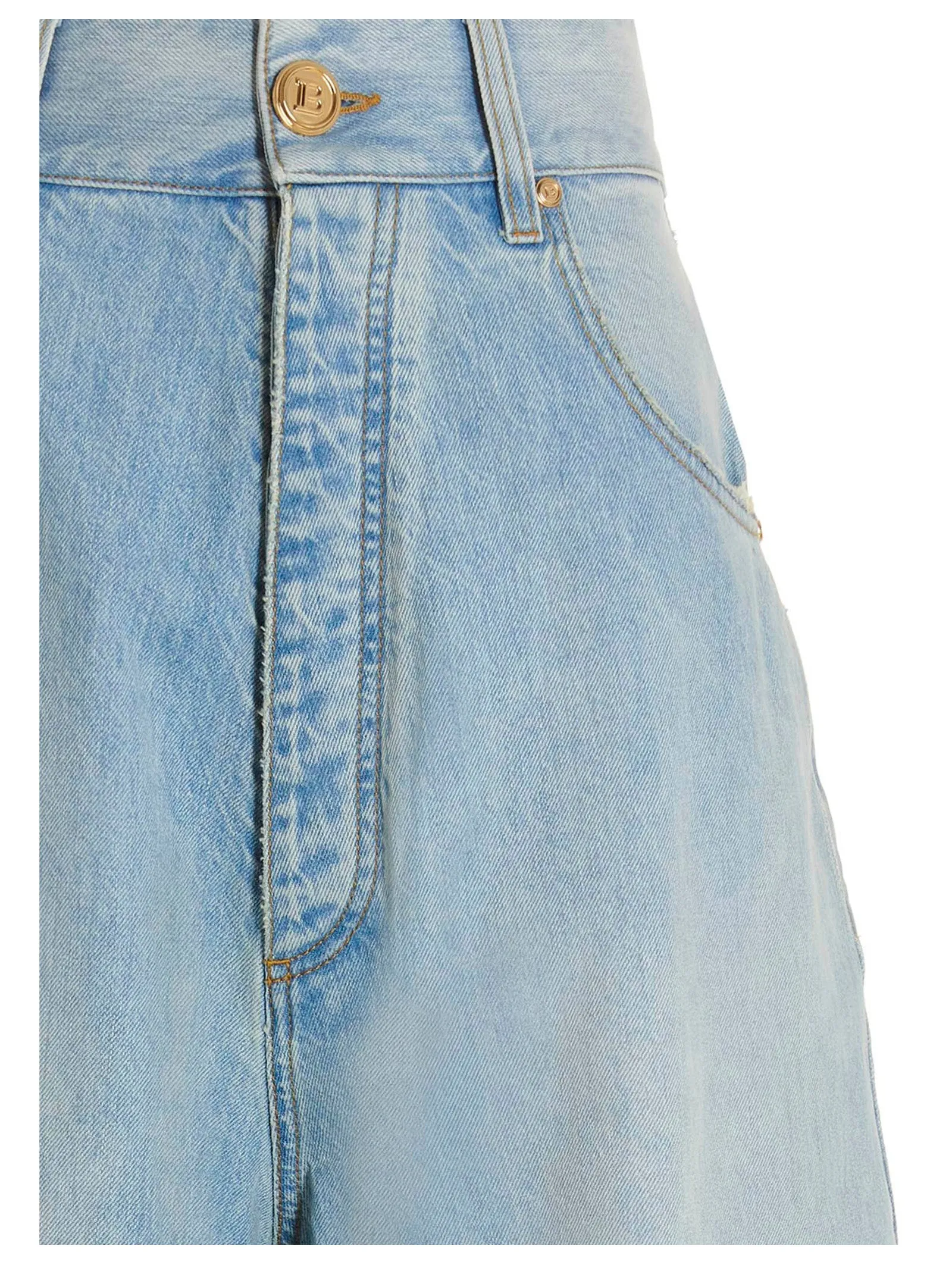 Balmain Flared Washed Denim Jeans