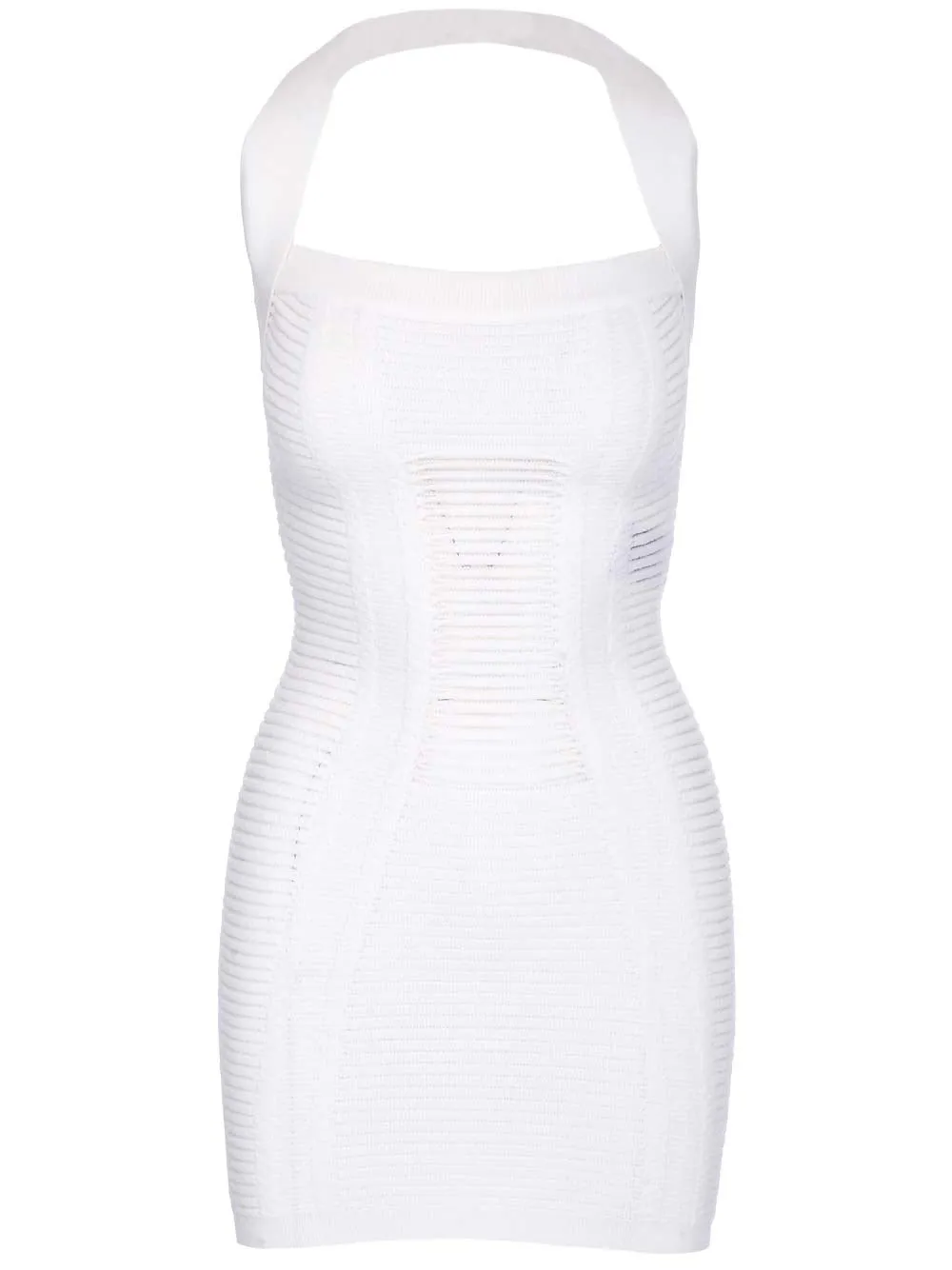 Balmain Halterneck Ribbed Knit Mini Dress