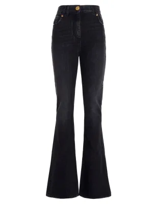 Balmain Logo Embossed Flared Jeans