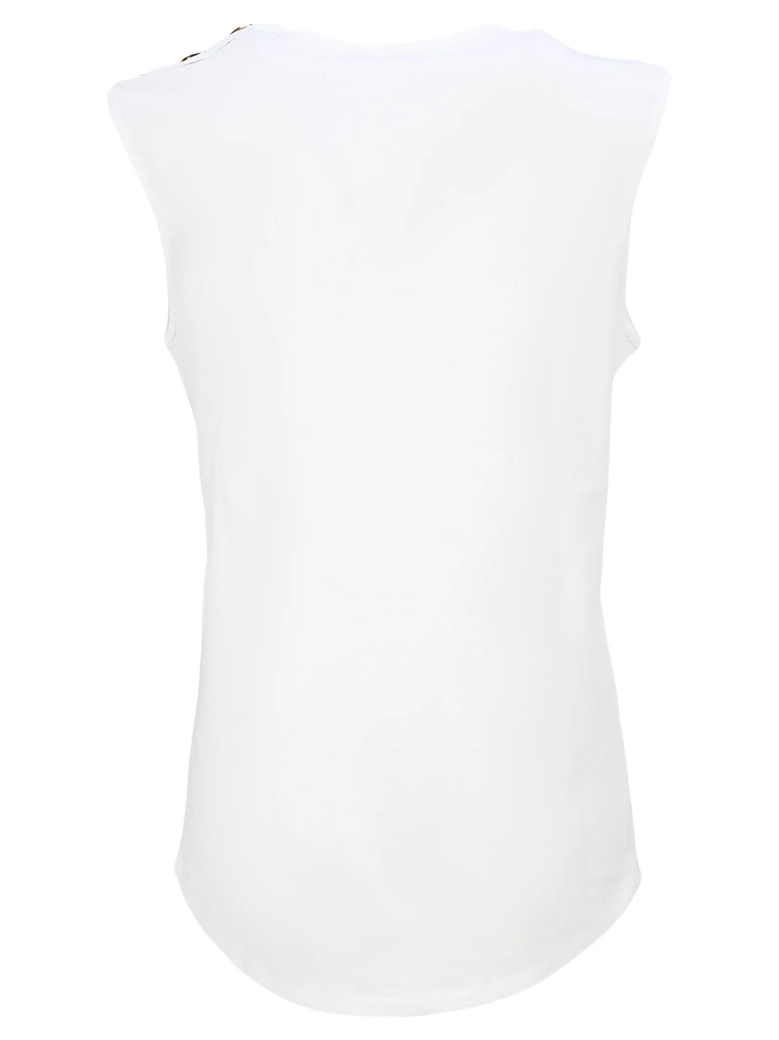 Balmain Metallic Logo Print Tank Top