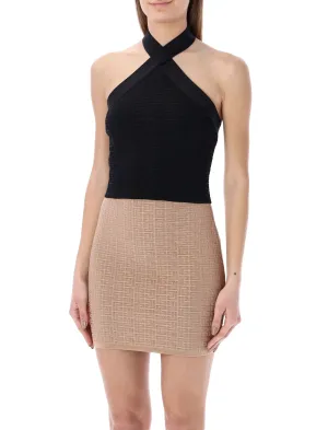 Balmain Monogram Sleeveless Cropped Top