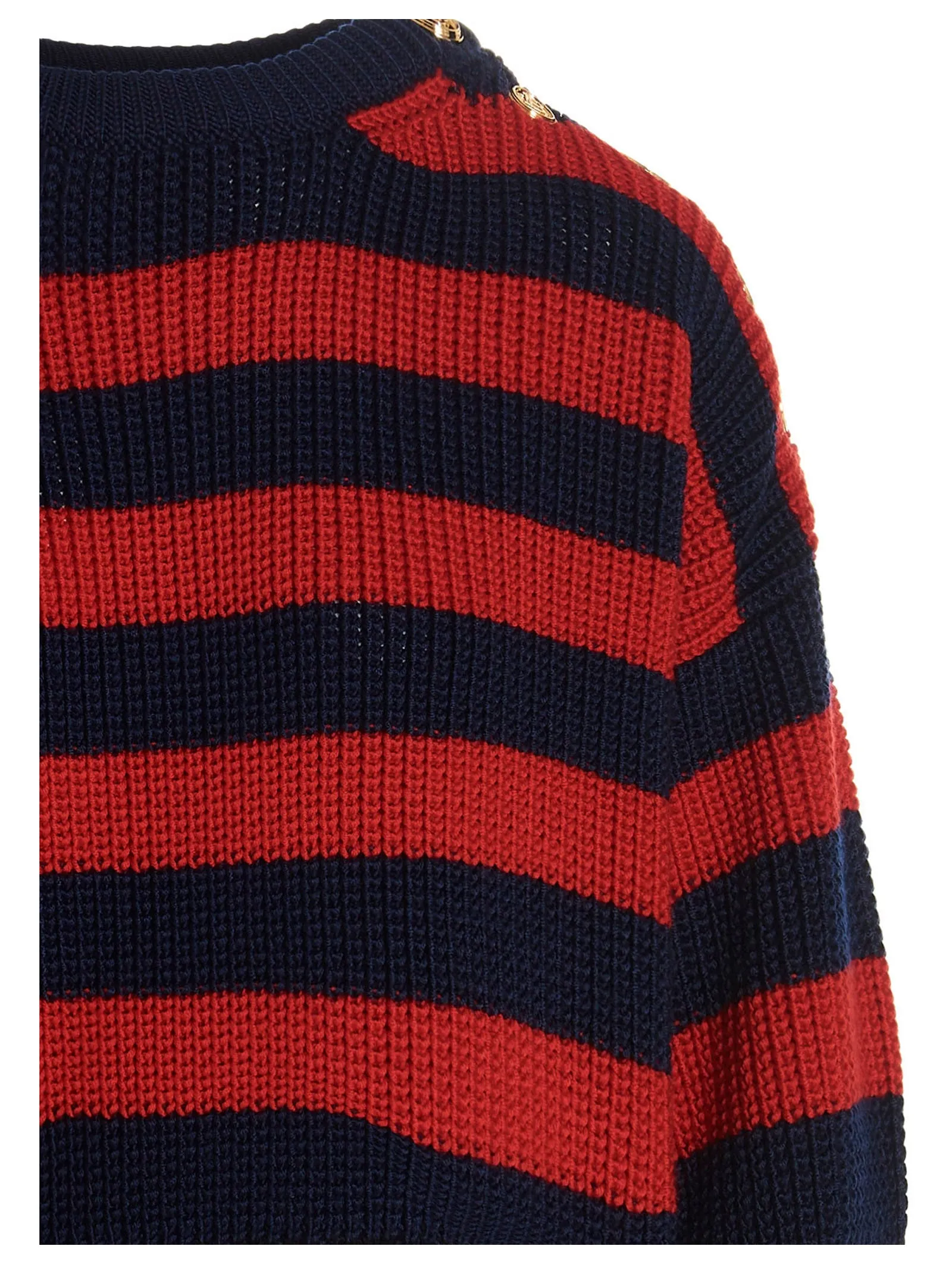Balmain Striped Ribbed Asymmetric Mini Dress
