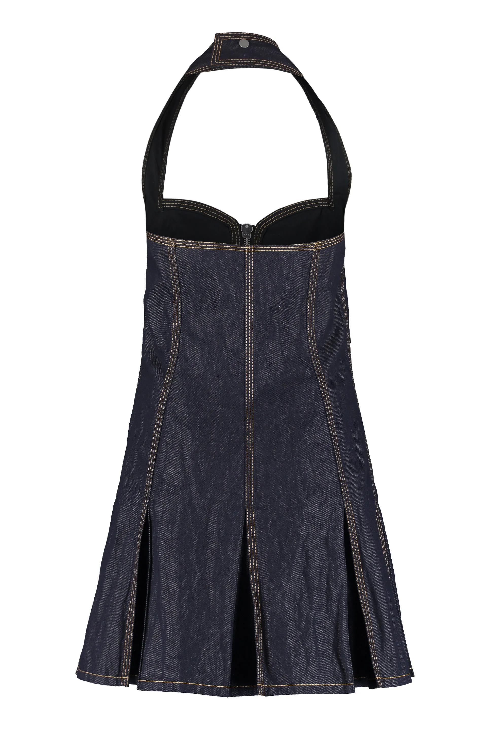Bottega Veneta Zip-Up Sleeveless Denim Dress