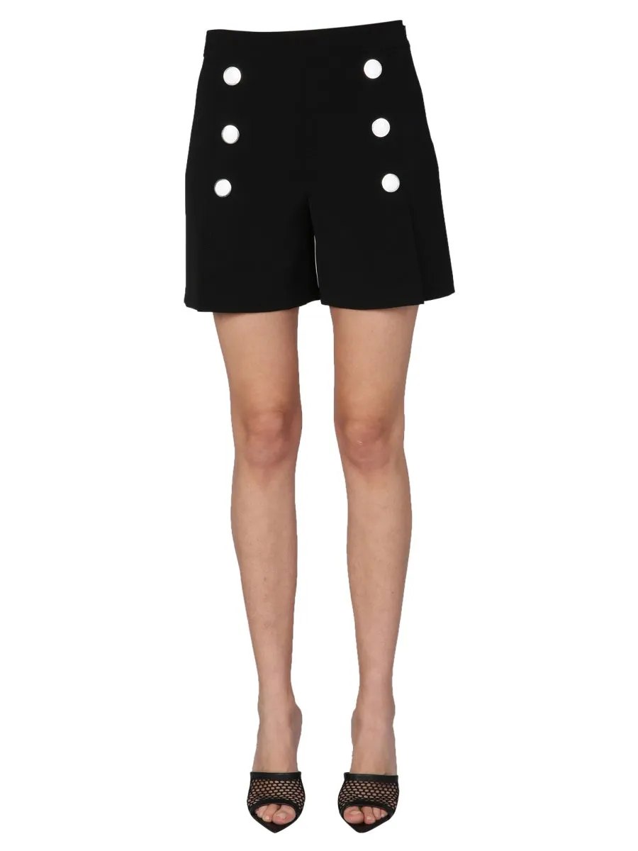 Boutique Moschino High Rise Button Detailed Shorts