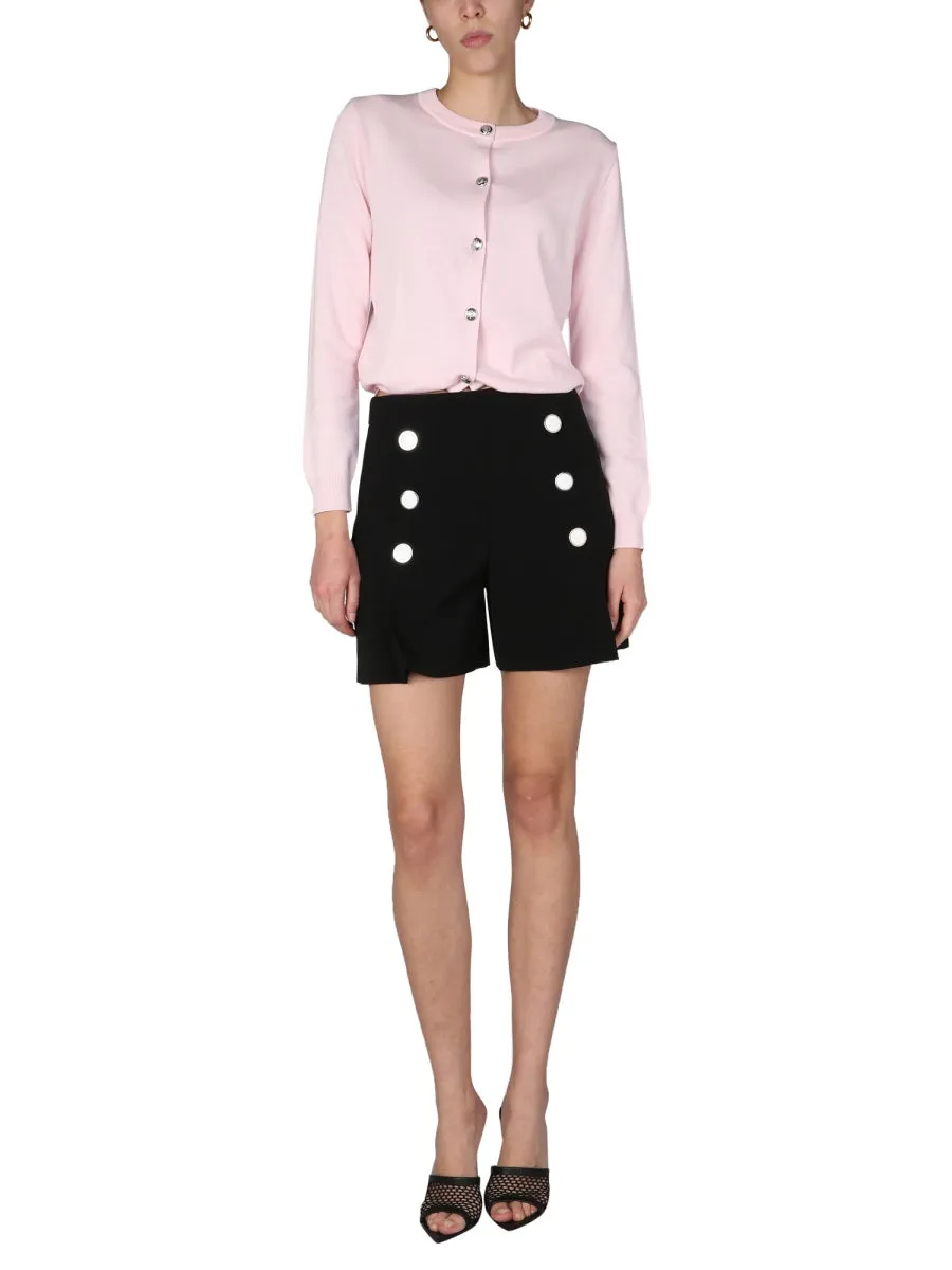 Boutique Moschino High Rise Button Detailed Shorts