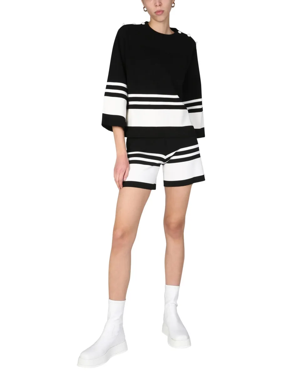 Boutique Moschino Sailor Mood Stripe-Detailed Shorts