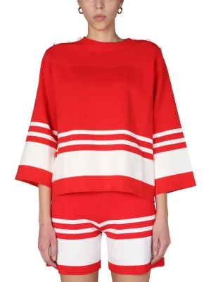 Boutique Moschino Striped Crewneck Knit Jumper