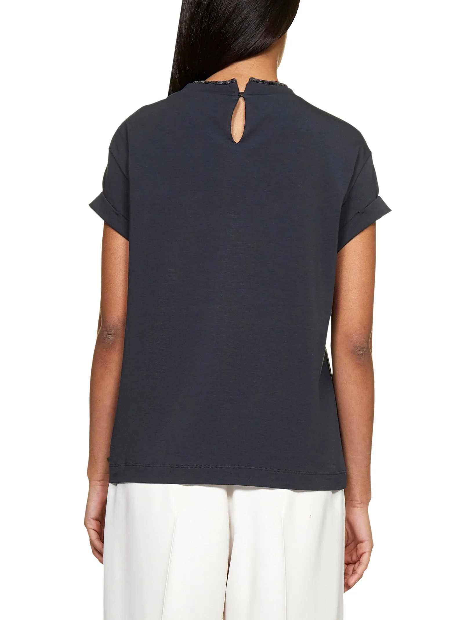 Brunello Cucinelli Bead Embellished Crewneck T-Shirt