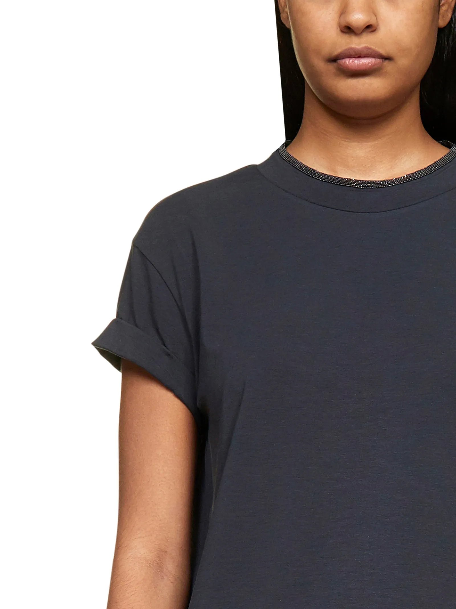 Brunello Cucinelli Bead Embellished Crewneck T-Shirt