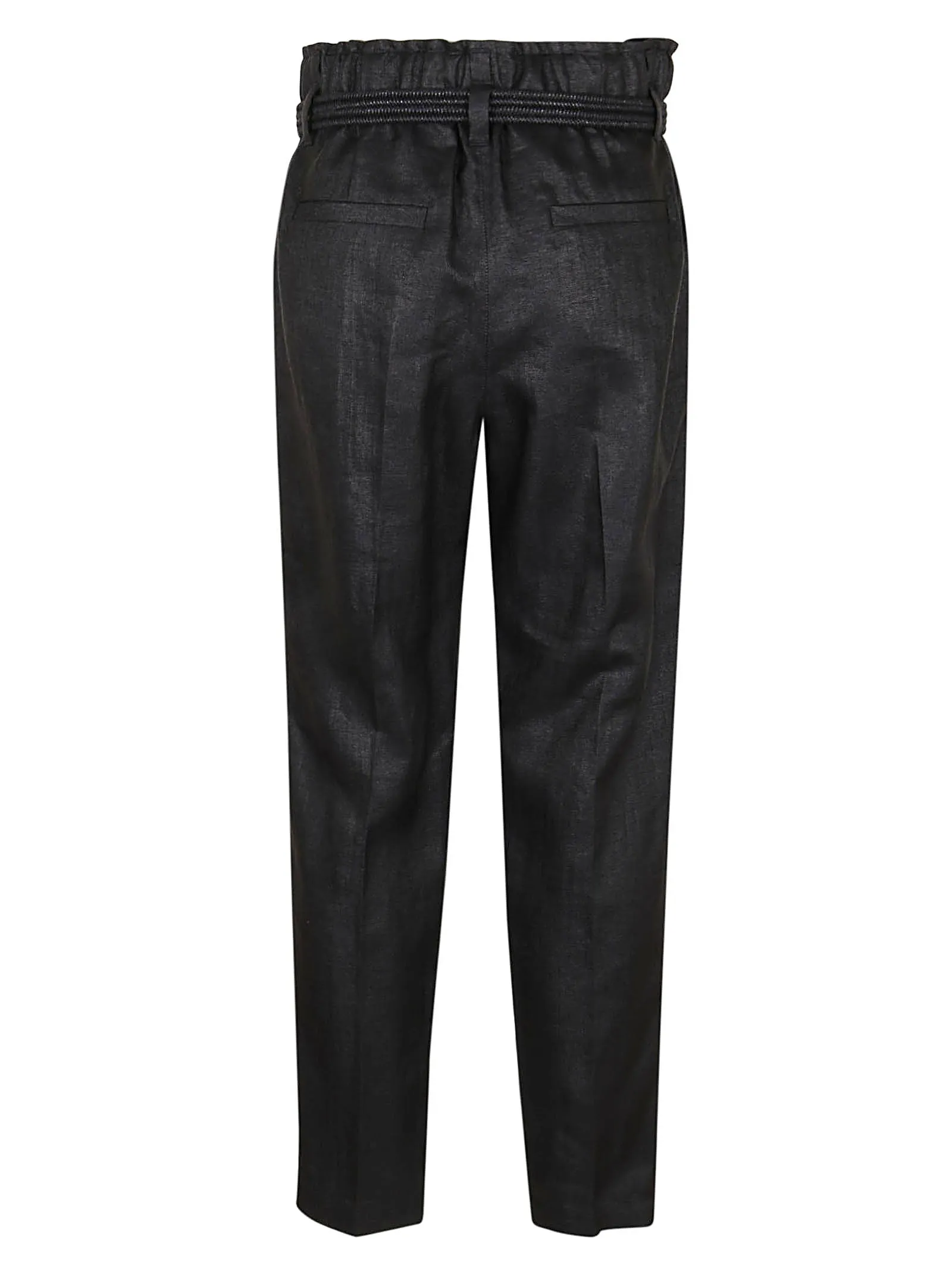 Brunello Cucinelli Belted Straight-Leg Cropped Pants