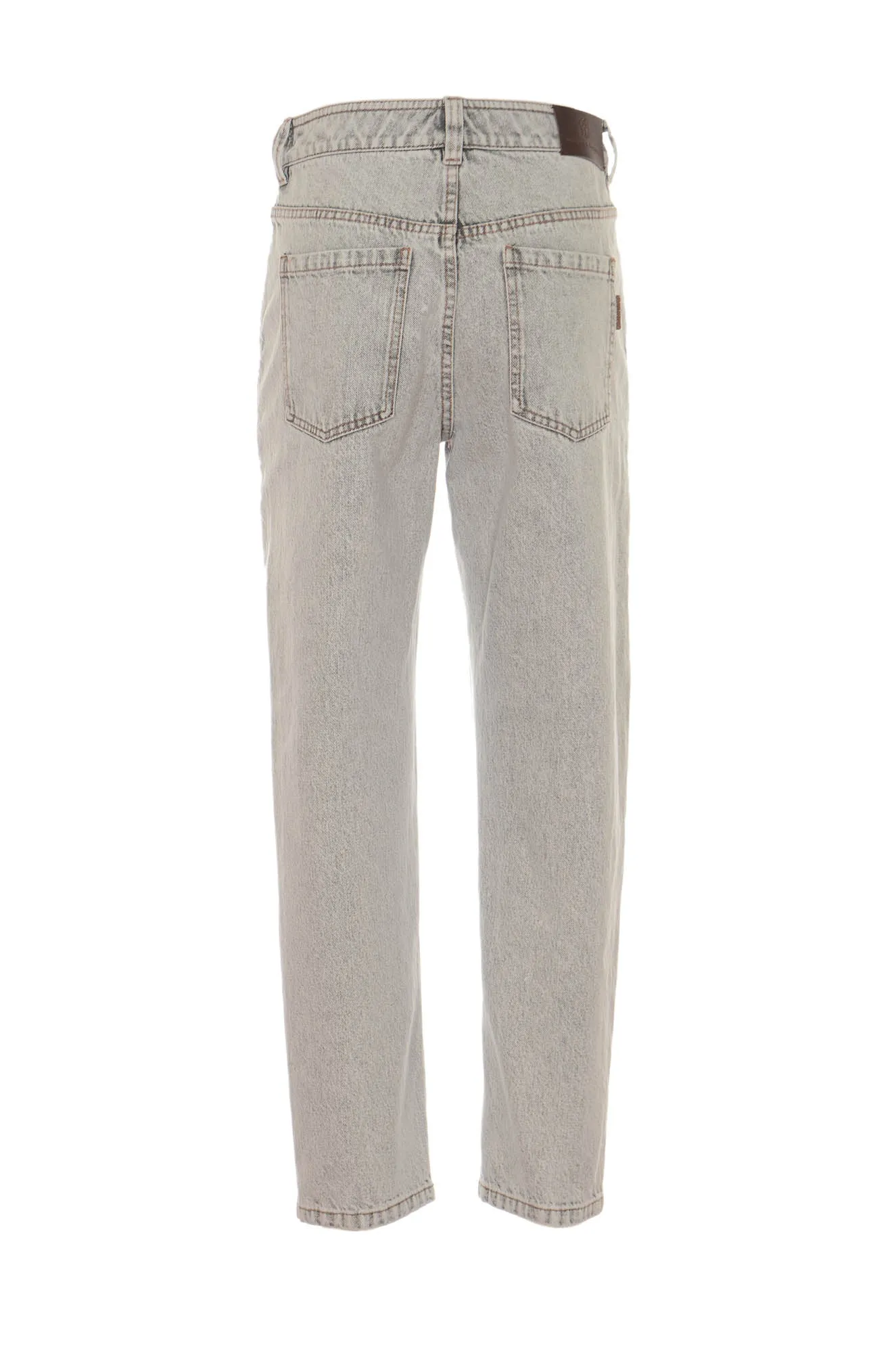 Brunello Cucinelli Button Detailed Tapered Leg Jeans