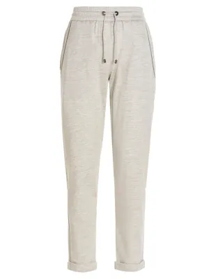 Brunello Cucinelli Drawstring Cropped Track Pants