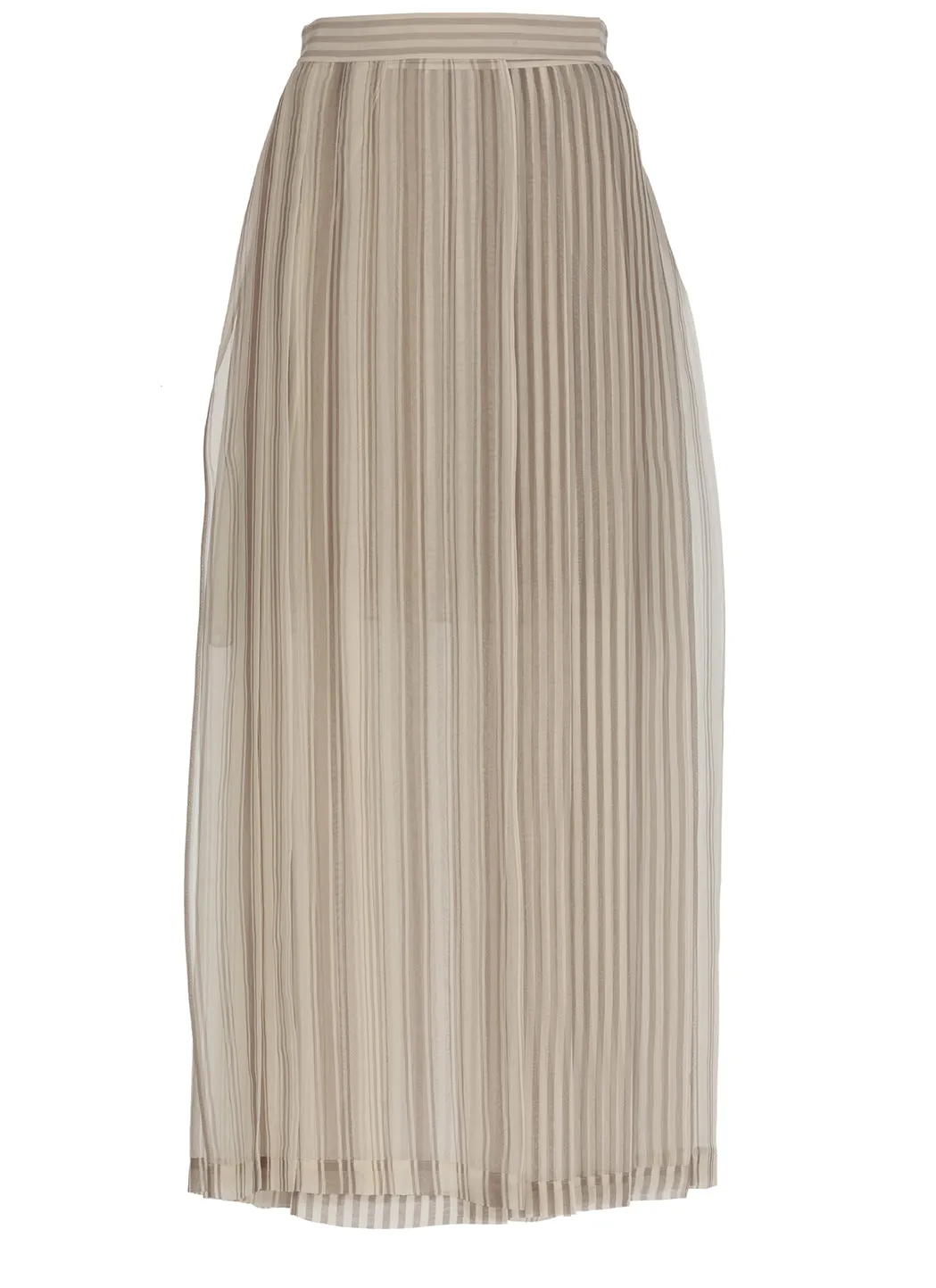 Brunello Cucinelli High Waist Pleated Maxi Skirt