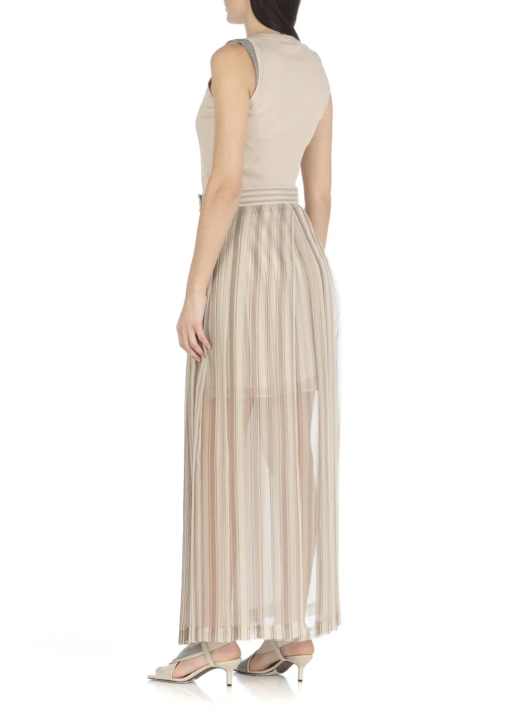 Brunello Cucinelli High Waist Pleated Maxi Skirt