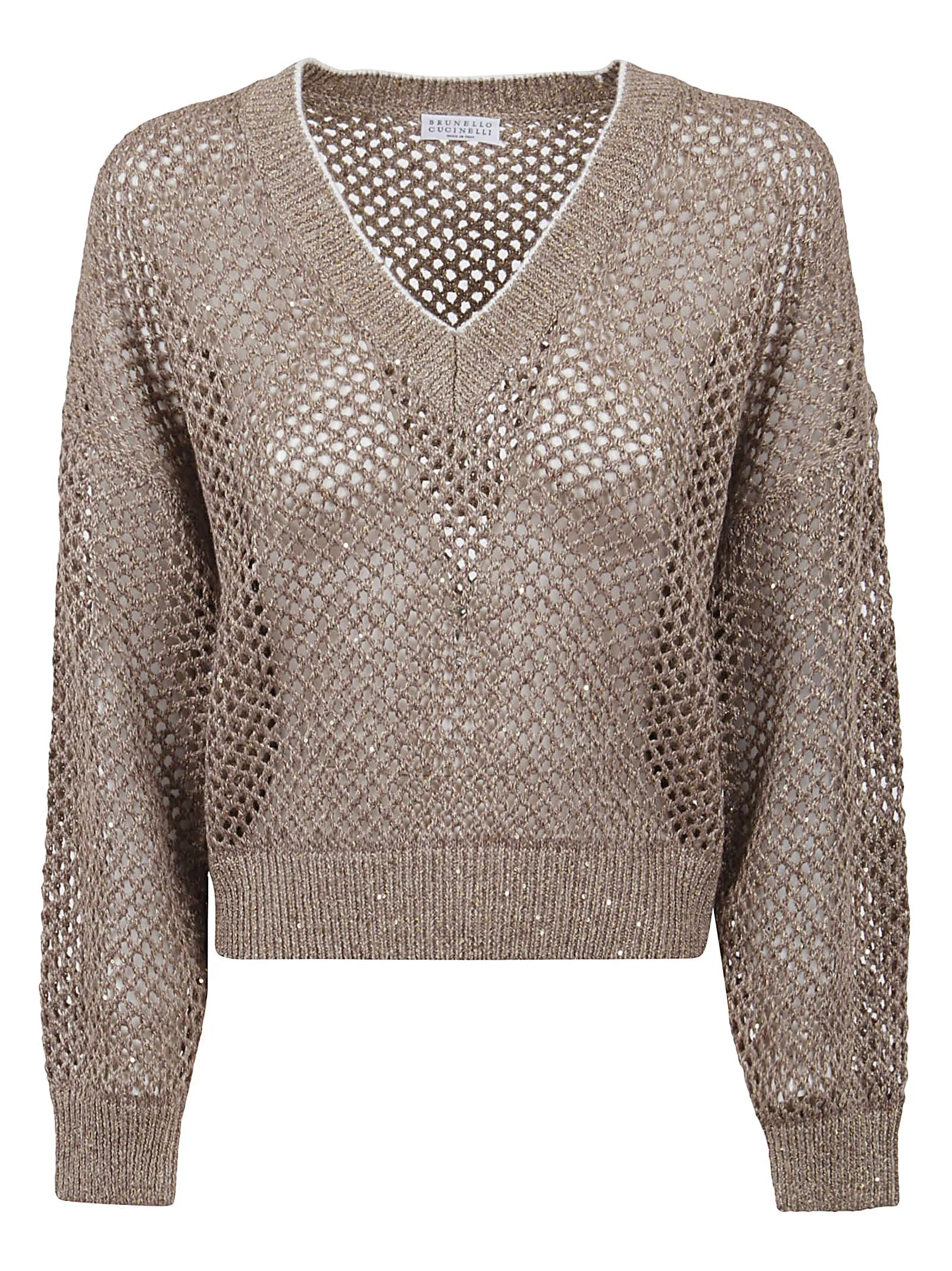 Brunello Cucinelli Long-Sleeved Open Knit Jumper