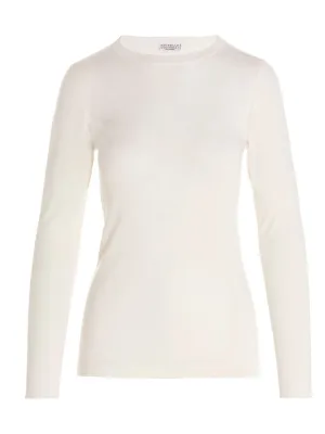 Brunello Cucinelli Ribbed Crewneck Knitted Top