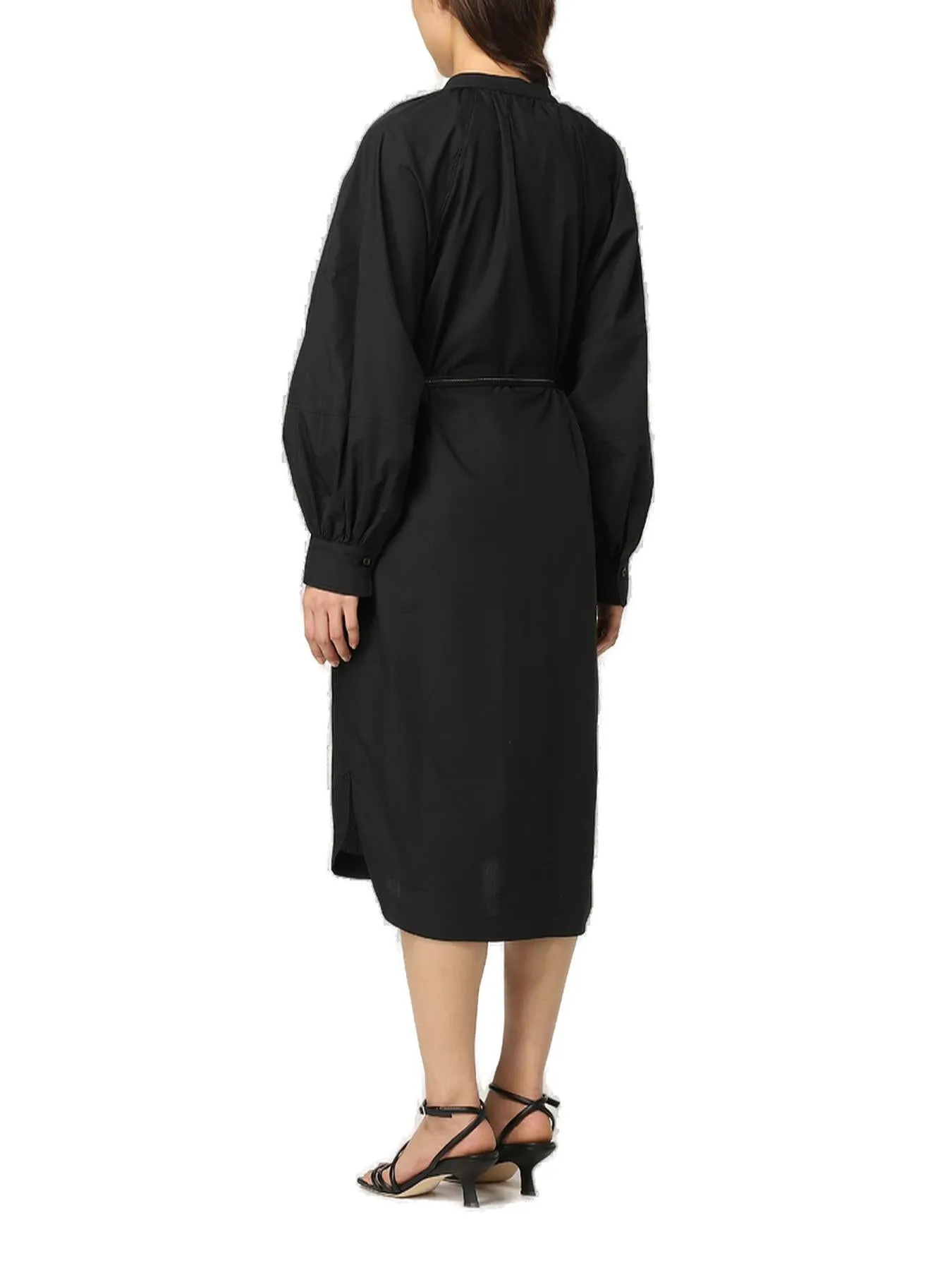 Brunello Cucinelli Ruched Belted Waist Dress