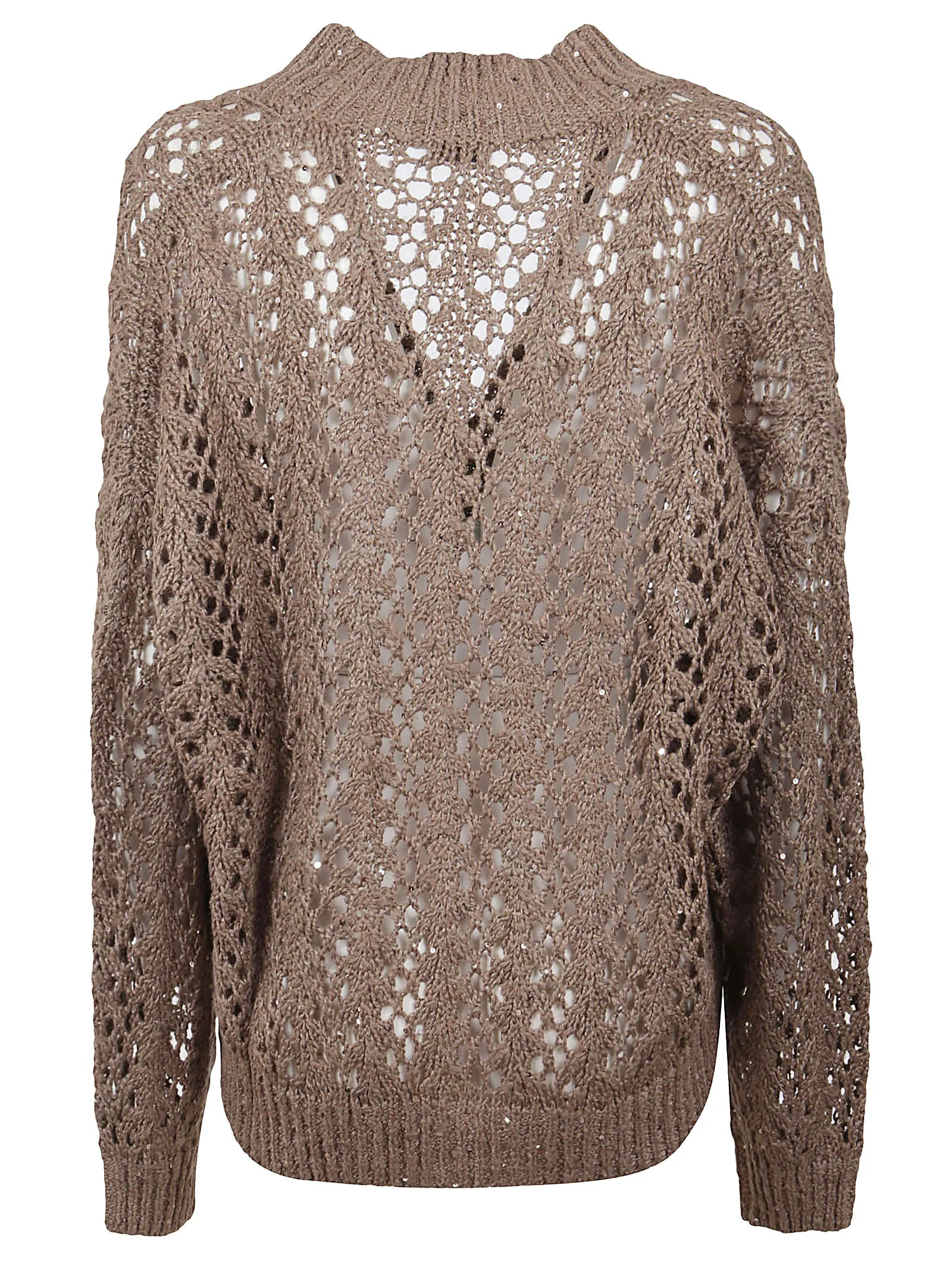 Brunello Cucinelli V-Neck Open Knit Cardigan
