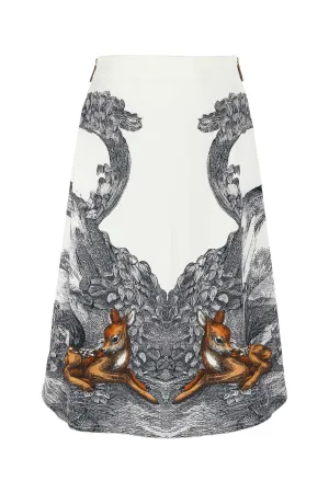 Burberry A-Line Printed Skirt