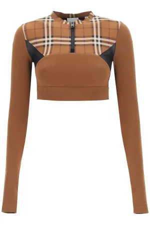 Burberry Checked Long-Sleeved Cropped Top