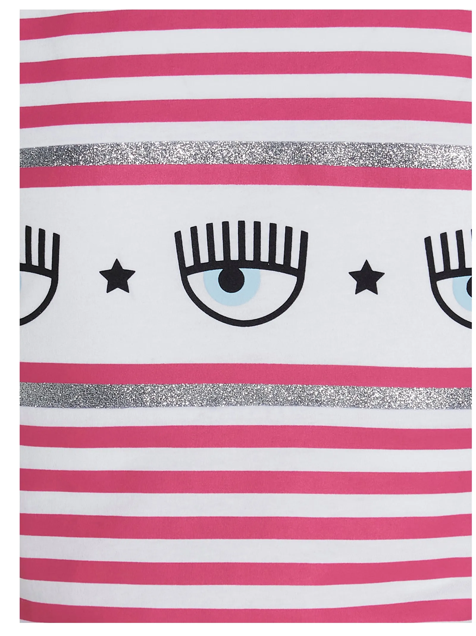 Chiara Ferragni Eye-Motif Striped Crewneck T-Shirt