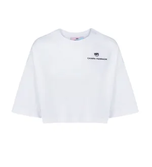 Chiara Ferragni Logo Embroidered Crewneck T-Shirt
