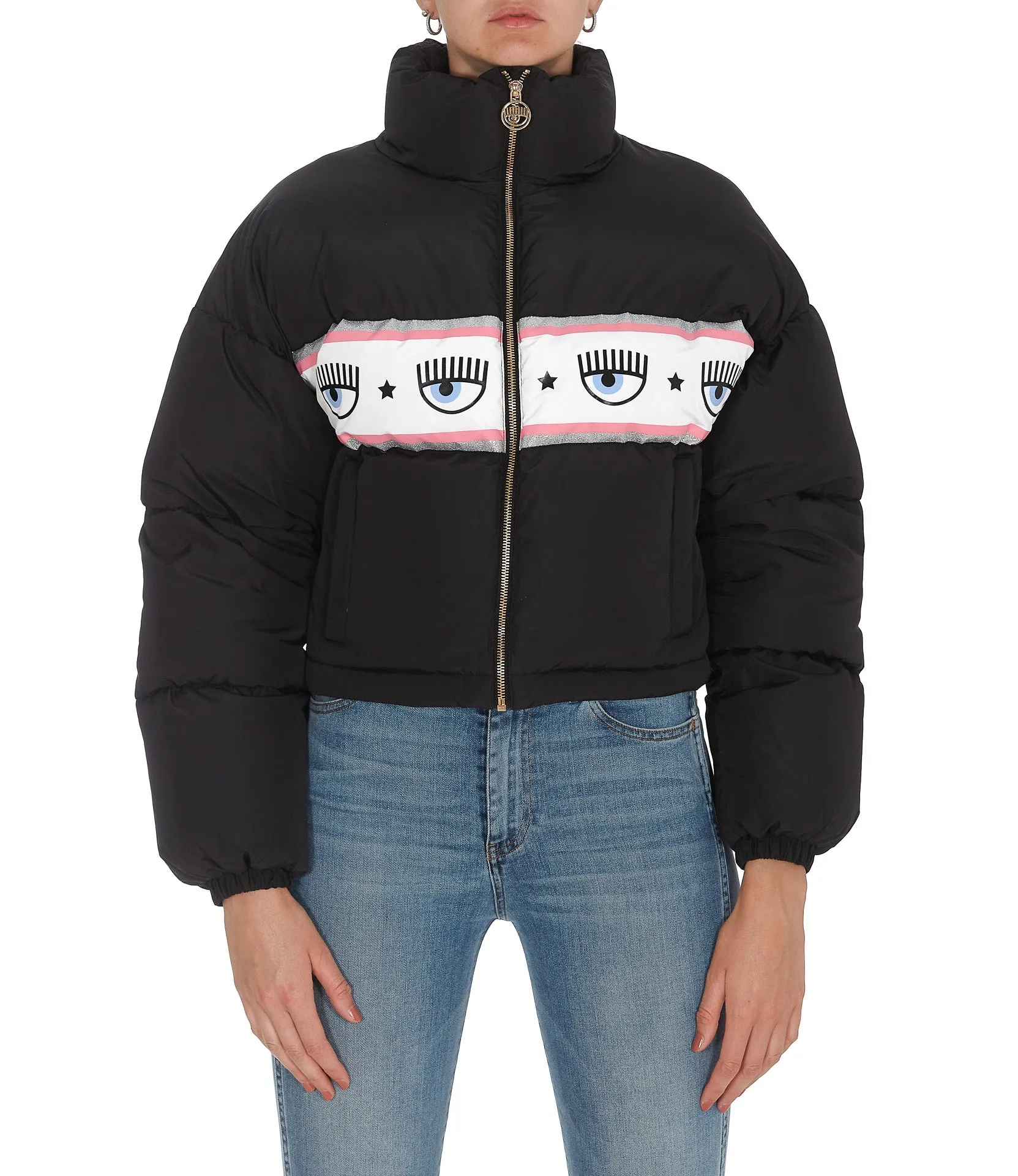 Chiara Ferragni Logomania Cropped Puffer Jacket