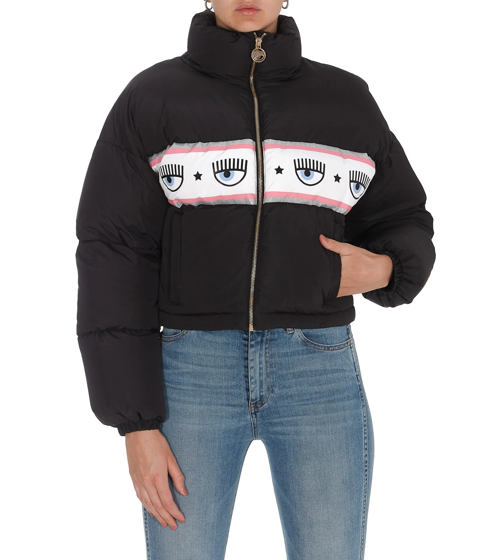 Chiara Ferragni Logomania Cropped Puffer Jacket