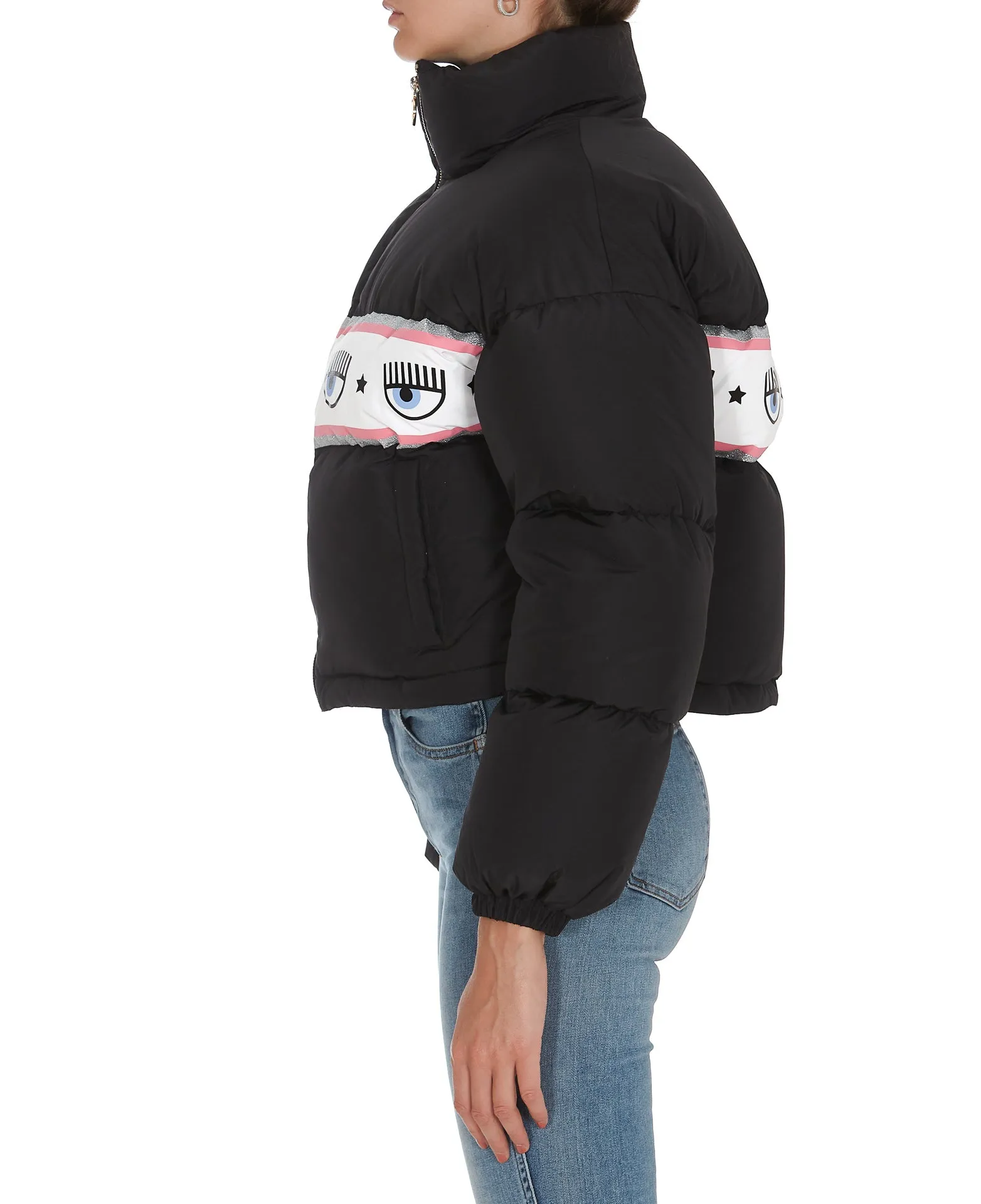 Chiara Ferragni Logomania Cropped Puffer Jacket