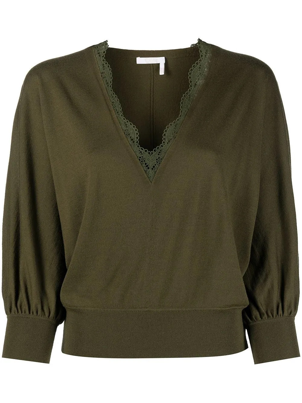 Chlo Lace Trim V-Neck Top
