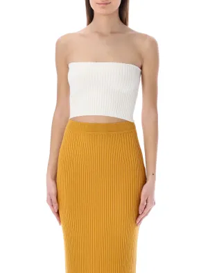 Chlo Rib-Knit Fitted Bustier