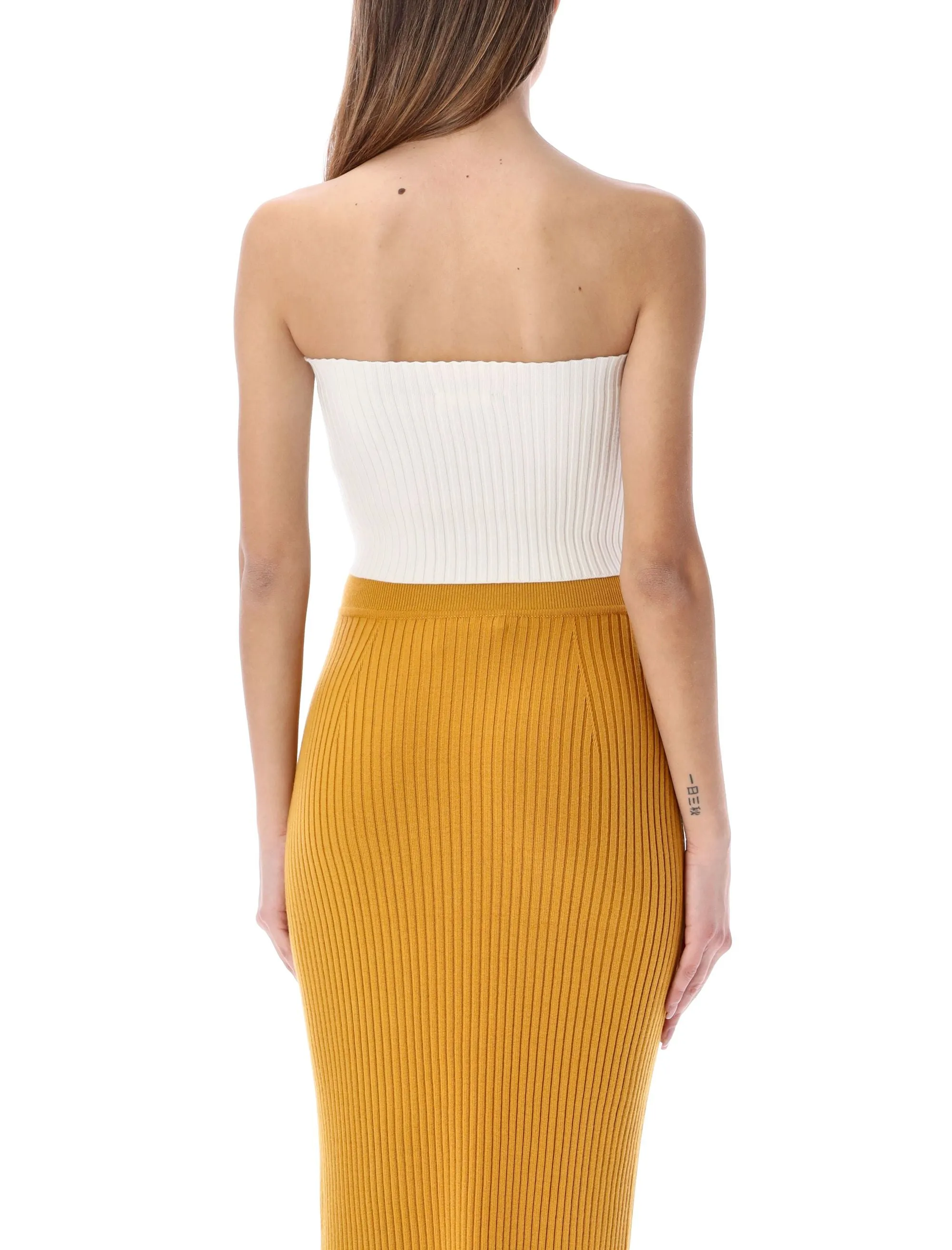 Chlo Rib-Knit Fitted Bustier