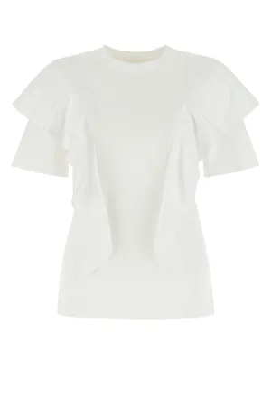 Chlo Ruffled Crewneck Short-Sleeved T-Shirt