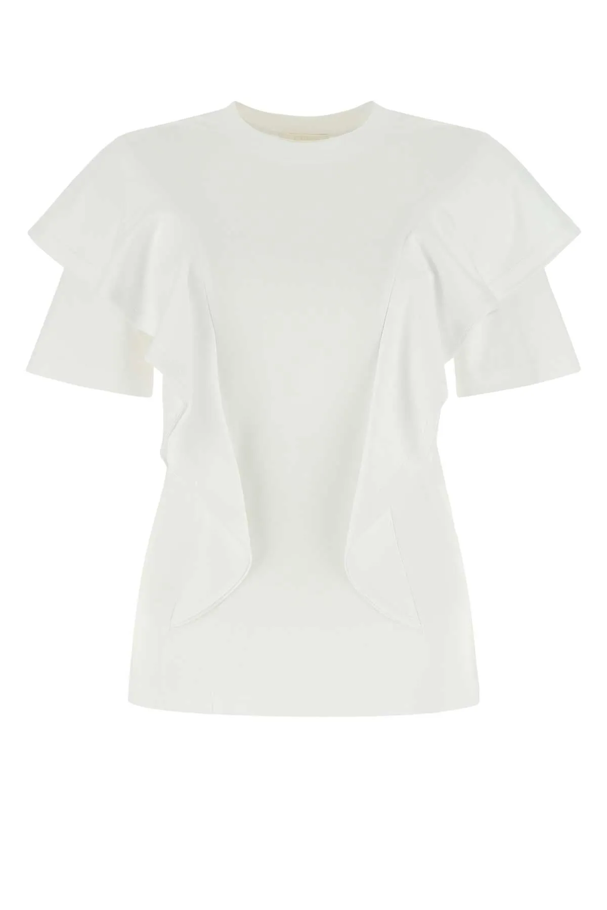 Chlo Ruffled Crewneck Short-Sleeved T-Shirt