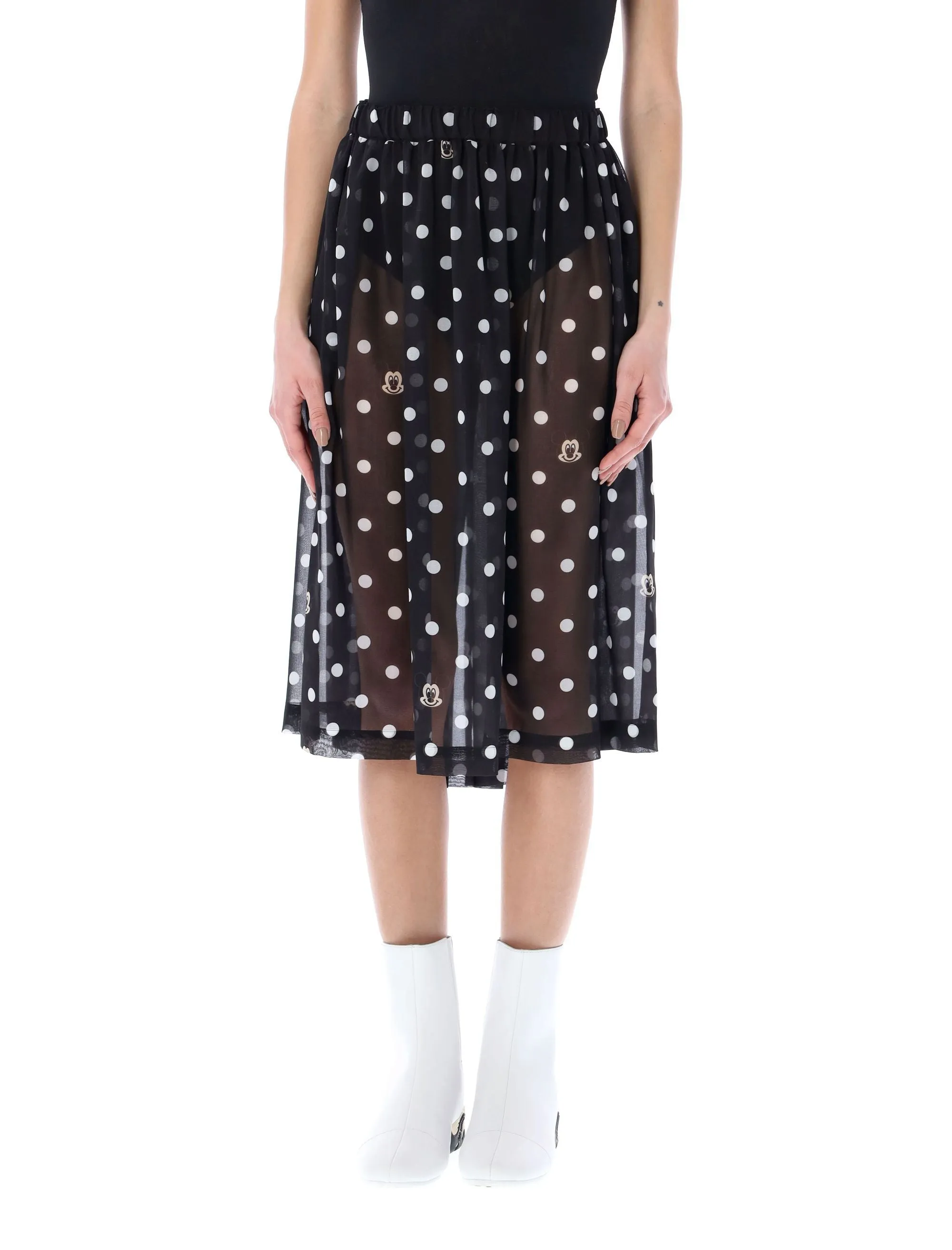 Comme des Garons Girl High Waist Polka-Dot Skirt