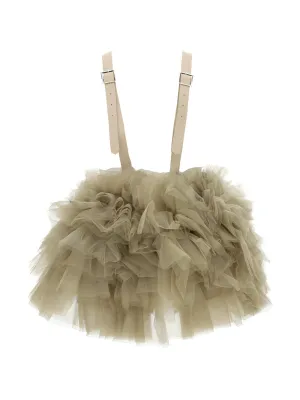 Comme des Garons Noir Kei Ninomiya Crossover Strap Ruffled Tulle Top