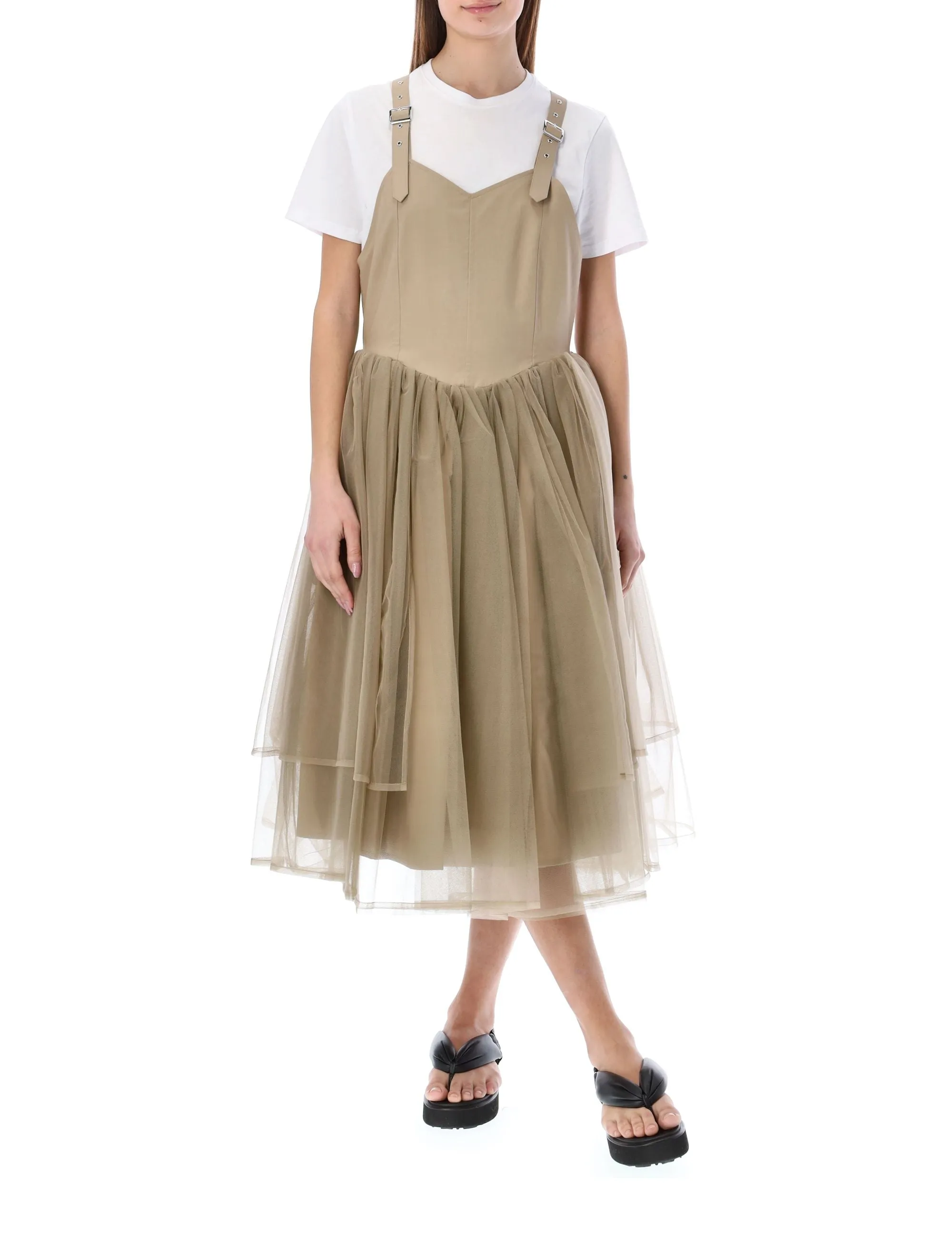Comme Des Garons Noir Kei Ninomiya Flared Tiered-Tulle Dress
