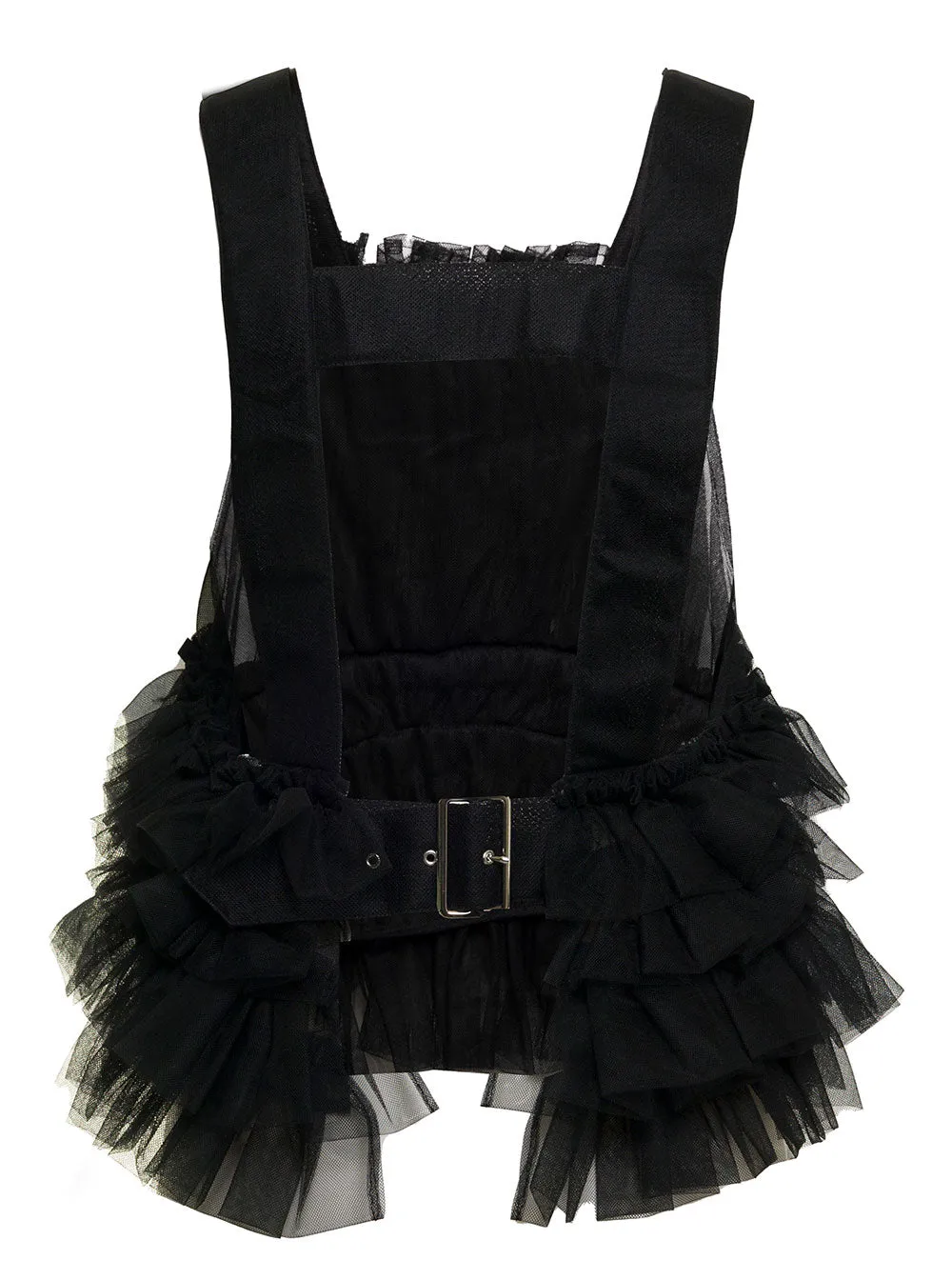 Comme Des Garons Noir Kei Ninomiya Ruffled Tulle Sleeveless Top