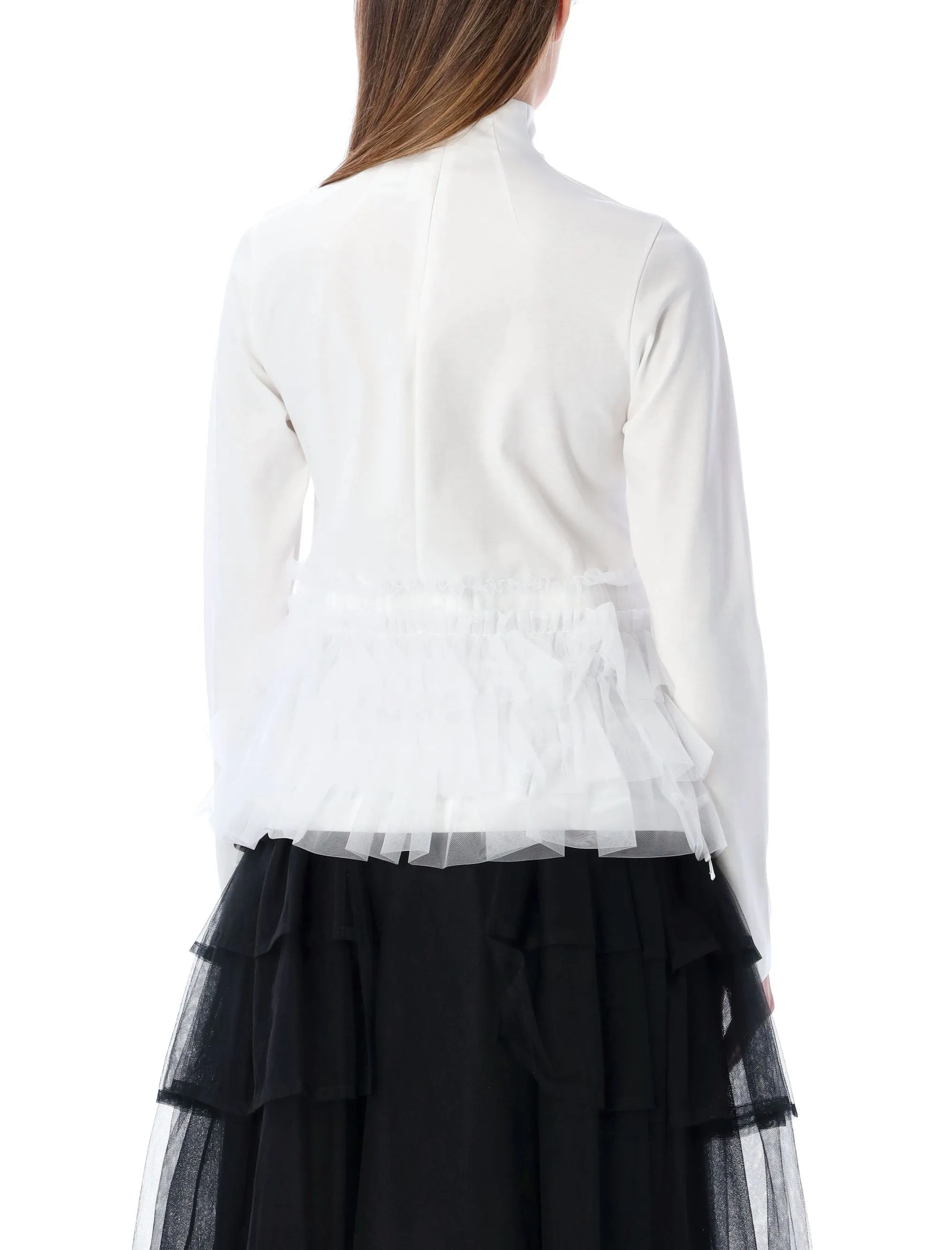 Comme Des Garons Noir Kei Ninomiya Tulle Detail Turtle Neck Top