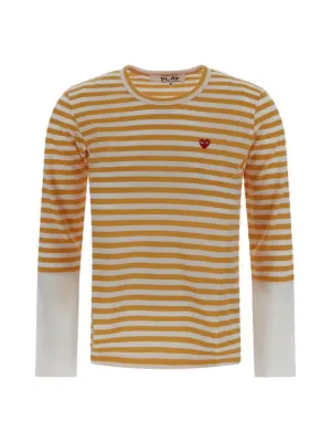 Comme des Garons Play Striped Crewneck T-Shirt