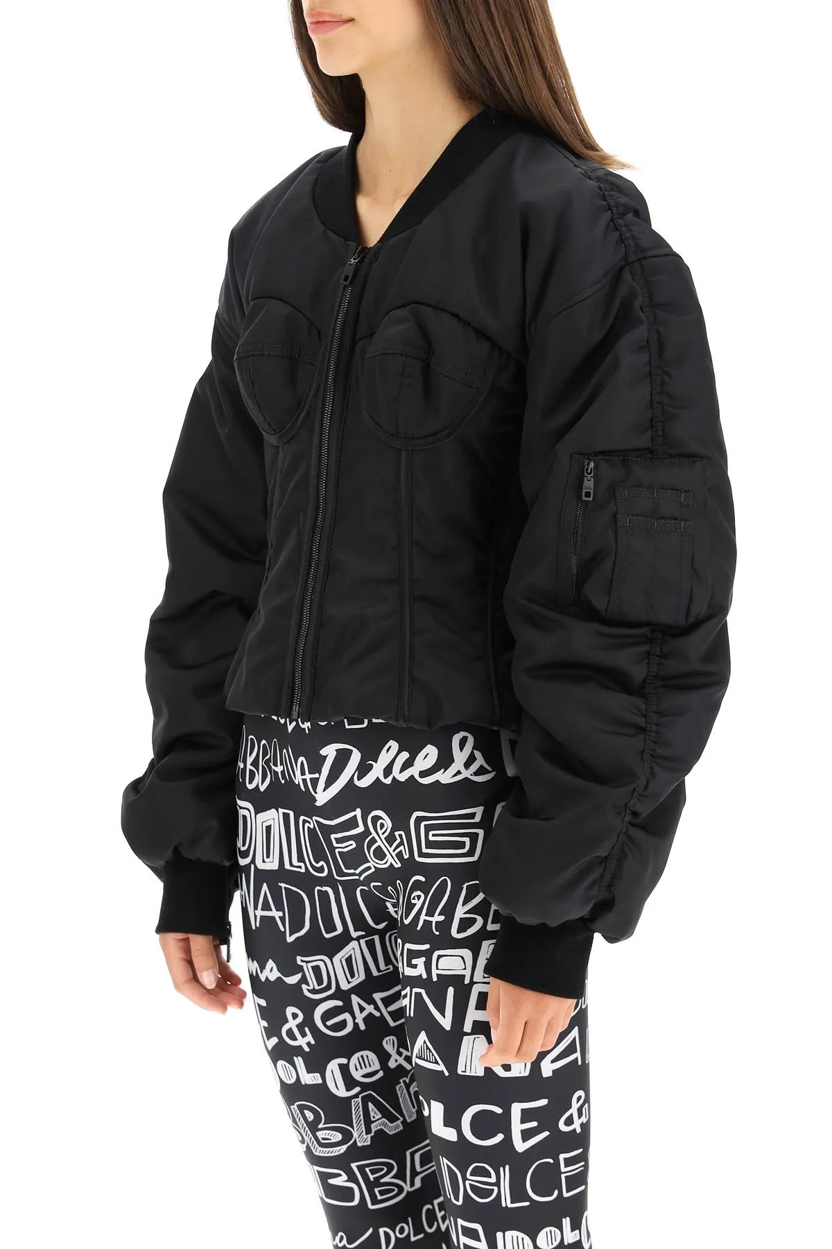 Dolce & Gabbana Bustier Detail Varsity Jacket